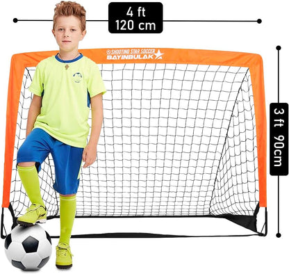 Portable Soccer Goal, Soccer Net for Kids Backyard Training 4'x3', 1 Pack (Orange)