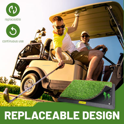 BAYINBULAK Golf Hitting Mat | Replaceable Turf Golf Mats Outdoor & Indoor Practice