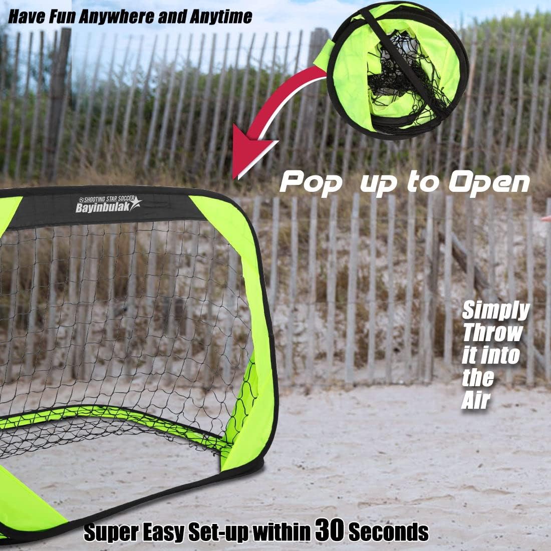 BAYINBULAK Pop Up Soccer Goal Portable Soccer Net for Backyard Training, 1 Pack