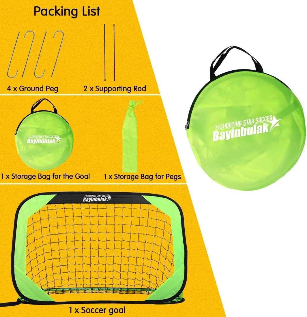 BAYINBULAK Pop Up Soccer Goal Portable Soccer Net for Backyard Training, 1 Pack