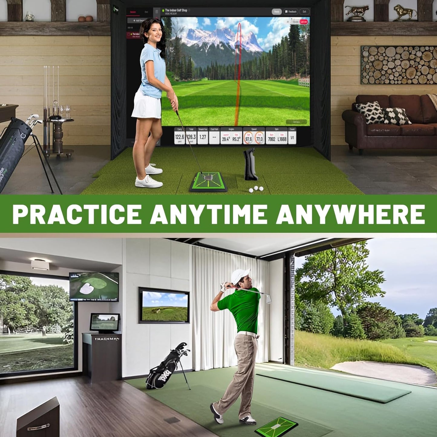 Golf Swing Mat Replaceable Hitting Practice Mats Outdoor & Indoor Trainer