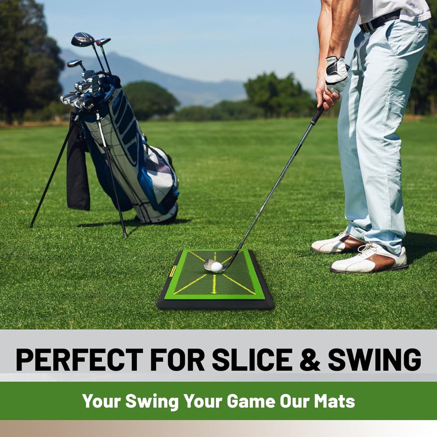 Golf Swing Mat Replaceable Hitting Practice Mats Outdoor & Indoor Trainer