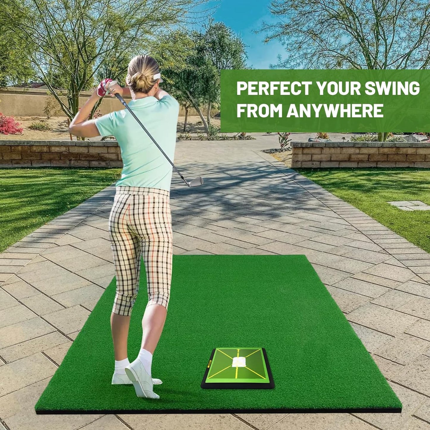 Golf Swing Mat Replaceable Hitting Practice Mats Outdoor & Indoor Trainer